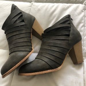 Cut Heeled Booties